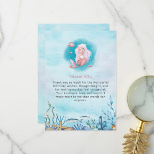Convite de Aniversário de Sereia em Aquarela