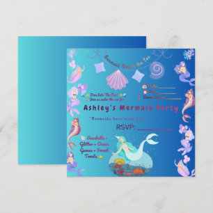 Convite de Aniversário de Sereia Personalizável –
