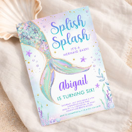 Convite de Aniversário de Sereia Splish Splash