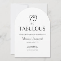 Convite de Aniversário de Setenta 70 e Fabuloso