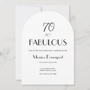 Convite de Aniversário de Setenta 70 e Fabuloso