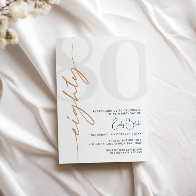 Convite de aniversário de Setenta Minimalista (Criador carregado)