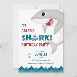 Convite de aniversário de Shark Divertido