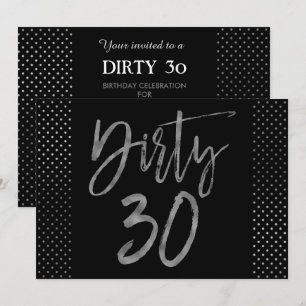 Convite De Aniversário De Silver Gold Foil 30