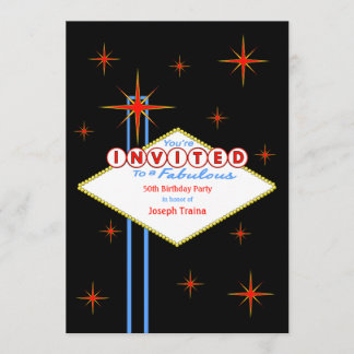 Convite de aniversário de Sinal de Las Vegas