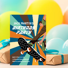 Convite de Aniversário de Skate Retro