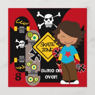 Convite de Aniversário de Skateboarding Personali