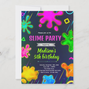 Convite de aniversário de slime