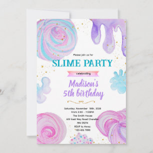 Convite de aniversário de slime