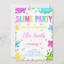 Convite de Aniversário de Slime Editável