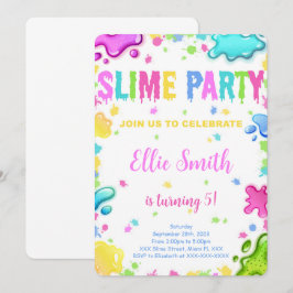 Convite de Aniversário de Slime Editável