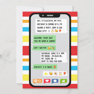 Convite de aniversário de SMS, Partido da adolesc