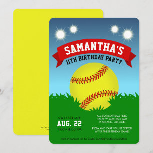 Convite de Aniversário de Softbol