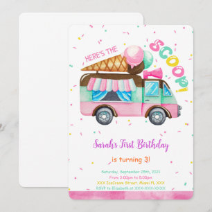 Convite de Aniversário de Sorvete