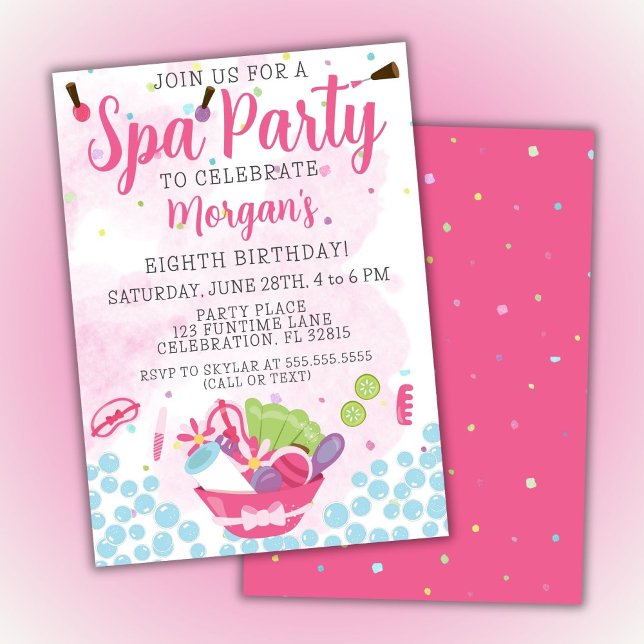 Convite de Aniversário de Spa (Criador carregado)