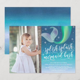 Convite De Aniversário De Splash Splash Sereid Ba