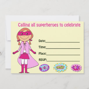 Convite de aniversário de super-herói para vazio