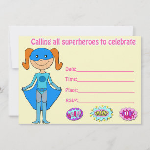Convite de aniversário de super-herói para vazio