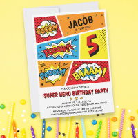 Convite de aniversário de Super-Herói Qualquer Ida