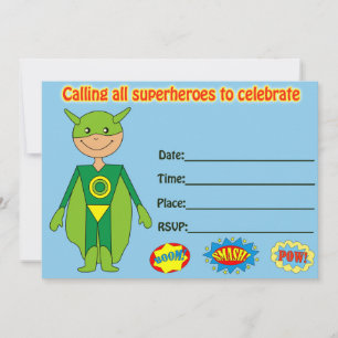 Convite de aniversário de super-heróis preenchimen