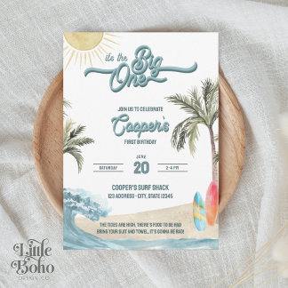Convite de Aniversário de Surf O Grande