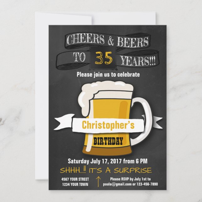 CONVITE DE ANIVERSÁRIO DE SURPRESA PARA QUALQUER S (Frente)