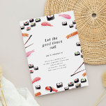 Convite de aniversário de Sushi de Aquarela<br><div class="desc">Convide seus convidados para uma festa de aniversário temática sushi com este convite para aquarelas. Os detalhes da parte são colocados elegantemente no centro do convite, garantindo que as informações sejam o ponto focal. Esse arranjo central é rodeado por belas ilustrações de sushi de aquarela, incluindo nigiri, rolos maki e...</div>