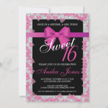 Convite de aniversário de Sweet 16