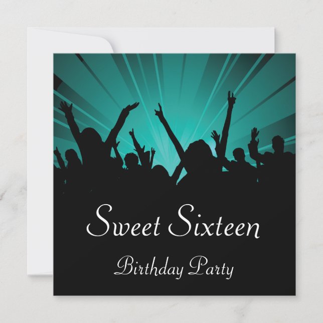 Convite de Aniversário de Sweet 16 (Frente)