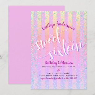 Convite de Aniversário de Sweet Sixteen com Arco-í