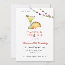 Convite de aniversário de Taco e Tequila Margarita
