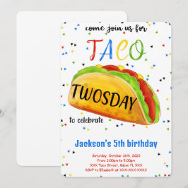 Convite de Aniversário de Taco Editável