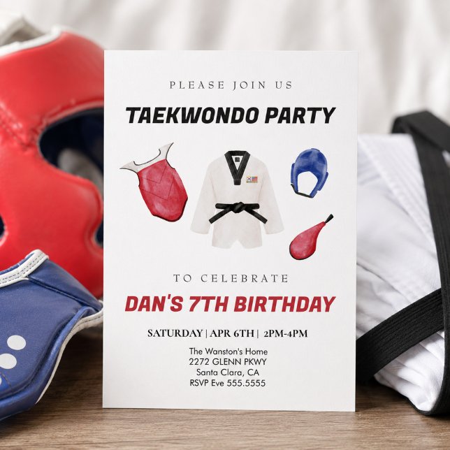 convite de aniversário de Taekwondo (Criador carregado)