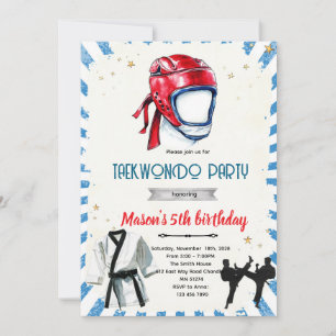 convite de aniversário de taekwondo