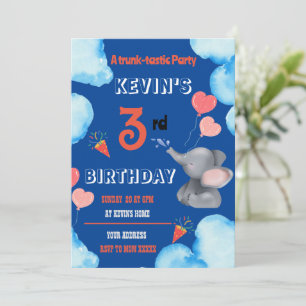 Convite de aniversário de Teatro de Elefante para 