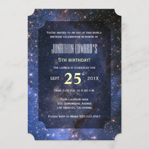 Convite de aniversário de Tema do Céu Noturno / Es