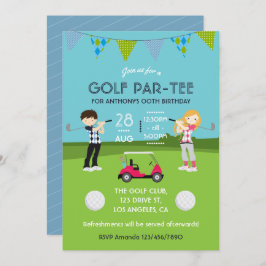 Convite de aniversário de Tema do Golf para Crianç