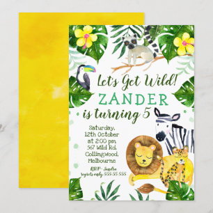 Convite de aniversário de Tema Selvagem