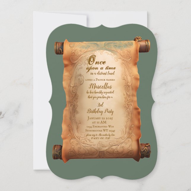 Convite de Aniversário de Terceiros Prince Boys (Frente)