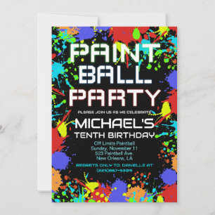 Convite de Aniversário de Tinta de Bola