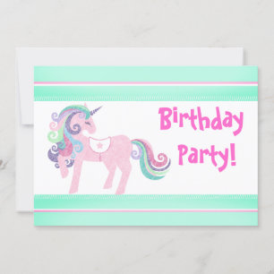 CONVITE DE ANIVERSÁRIO DE TINTA UNICORN AQUA