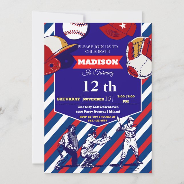 Convite de aniversário de tíquete desportivo (Frente)