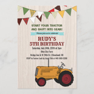 CONVITE DE ANIVERSÁRIO DE TRATOR VINTAGE PARA QUAL