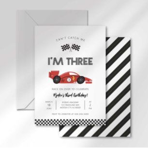 Convite de Aniversário de Três Carros Não Posso Me