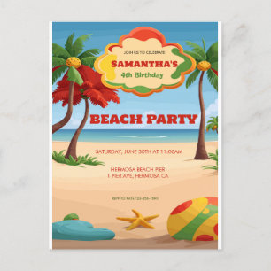 Convite de aniversário de Tropicai Reggae de praia