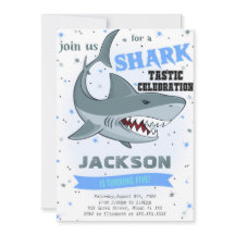 Convite de Aniversário de Tubarão