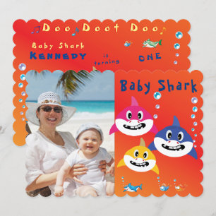 Convite de aniversário de Tubarão legal