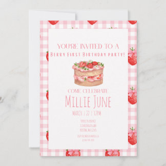 Convite de Aniversário de Um Ano Berry