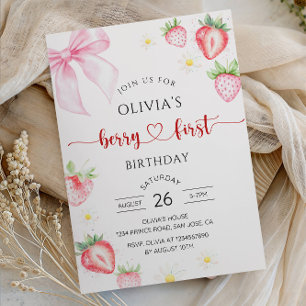 Convite de Aniversário de Um Ano com Tema de Fruta