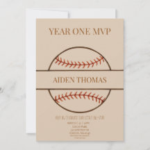 Convite de Aniversário de Um Ano de Beisebol MVP d